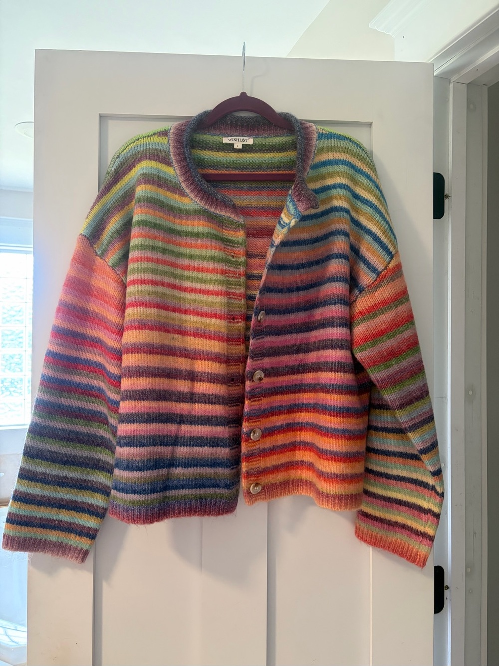 Wishlist Multicolor Striped Button-Front Cardigan - Picture 2 of 3